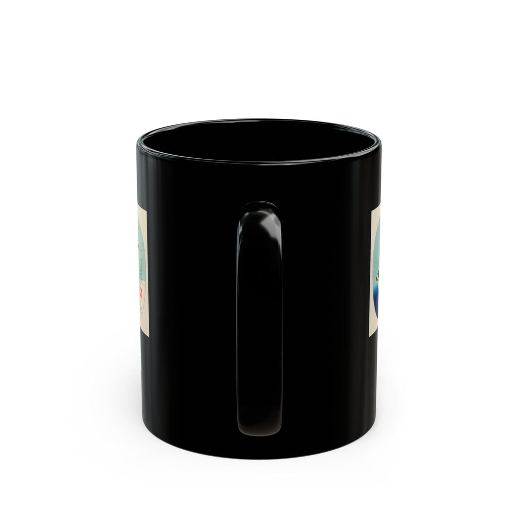 Hokusai Katsushika Hokusai Sparrow Art Black Mug — Japanese Woodblock Design (11oz/15oz)