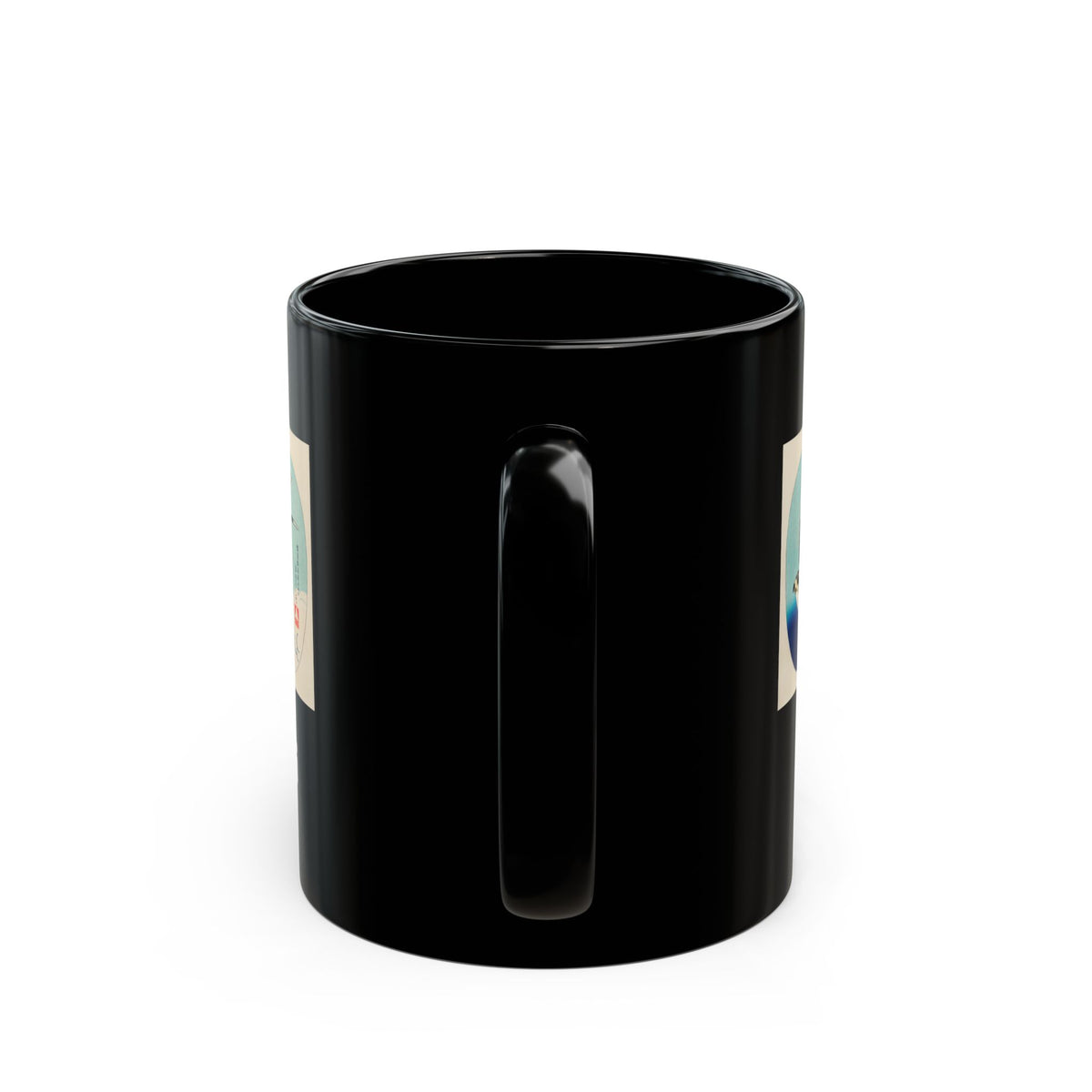 Hokusai Katsushika Hokusai Sparrow Art Black Mug — Japanese Woodblock Design (11oz/15oz)