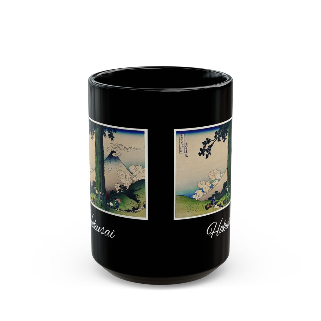Hokusai Katsushika Hokusai Mount Fuji Black Ceramic Mug — Classic Japanese Wave Art (11oz, 15oz)