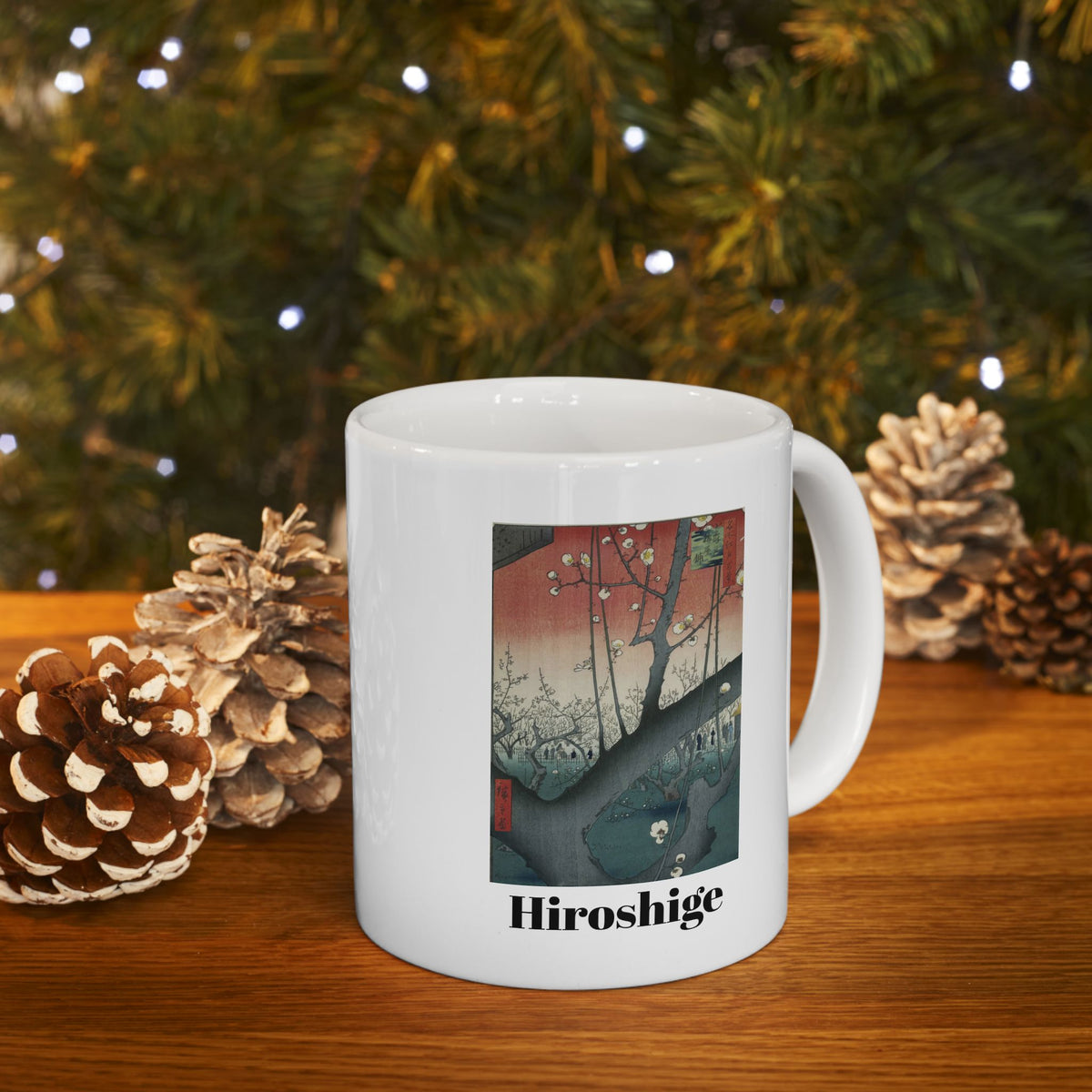 Hiroshige Utagawa Ceramic Mug — Retro Sunset Forest Art Coffee Cup (11oz, 15oz)