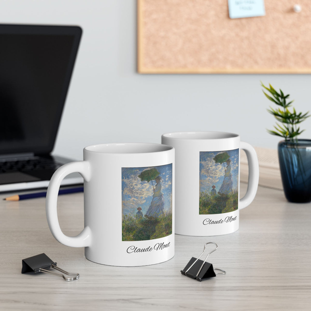 Claude Monet Ceramic Mug - 'Chive' Botanical Art Coffee Cup (11oz/15oz)