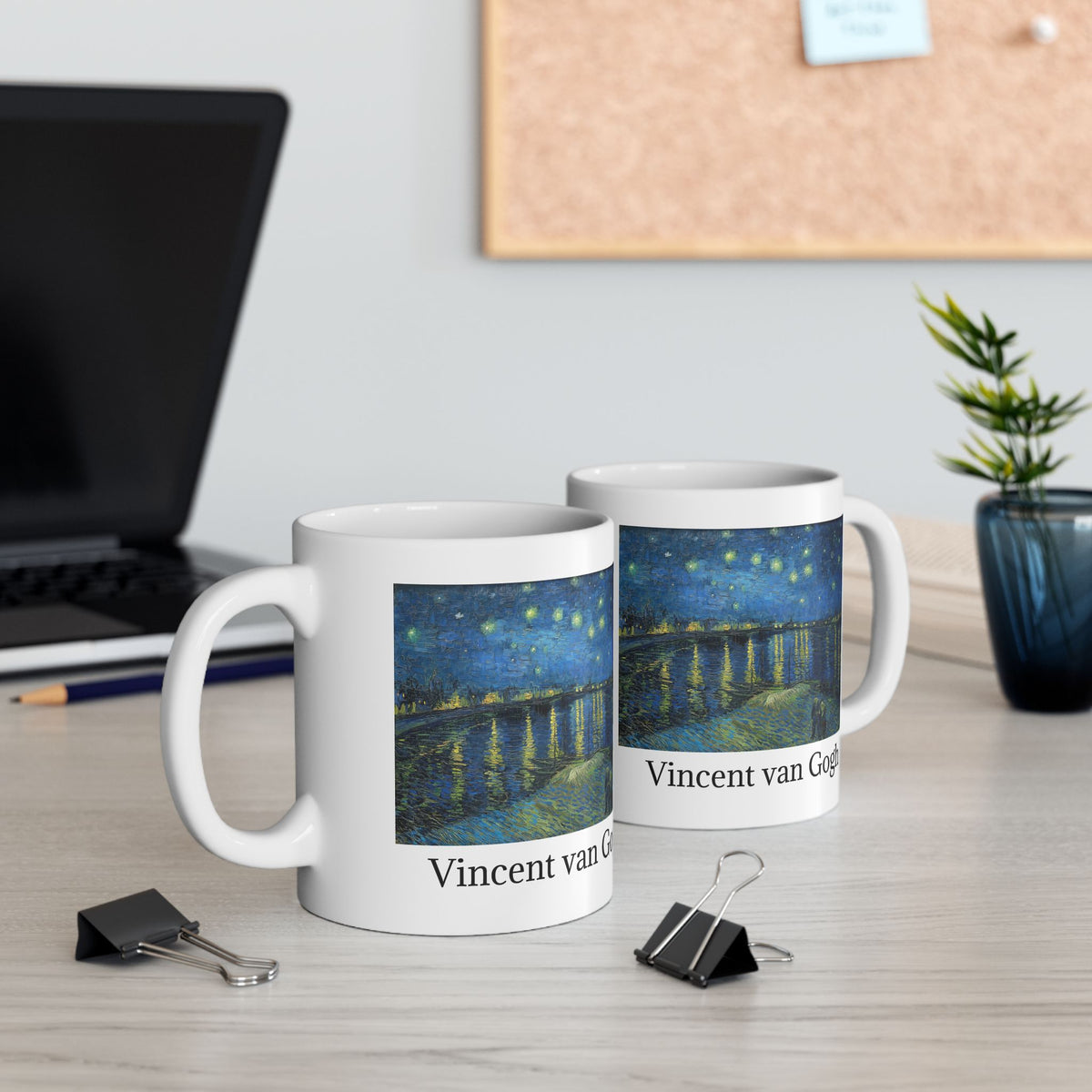 Vincent van Gogh Starry Night Over the Rhône Ceramic Mug — 11oz/15oz Art Coffee Cup