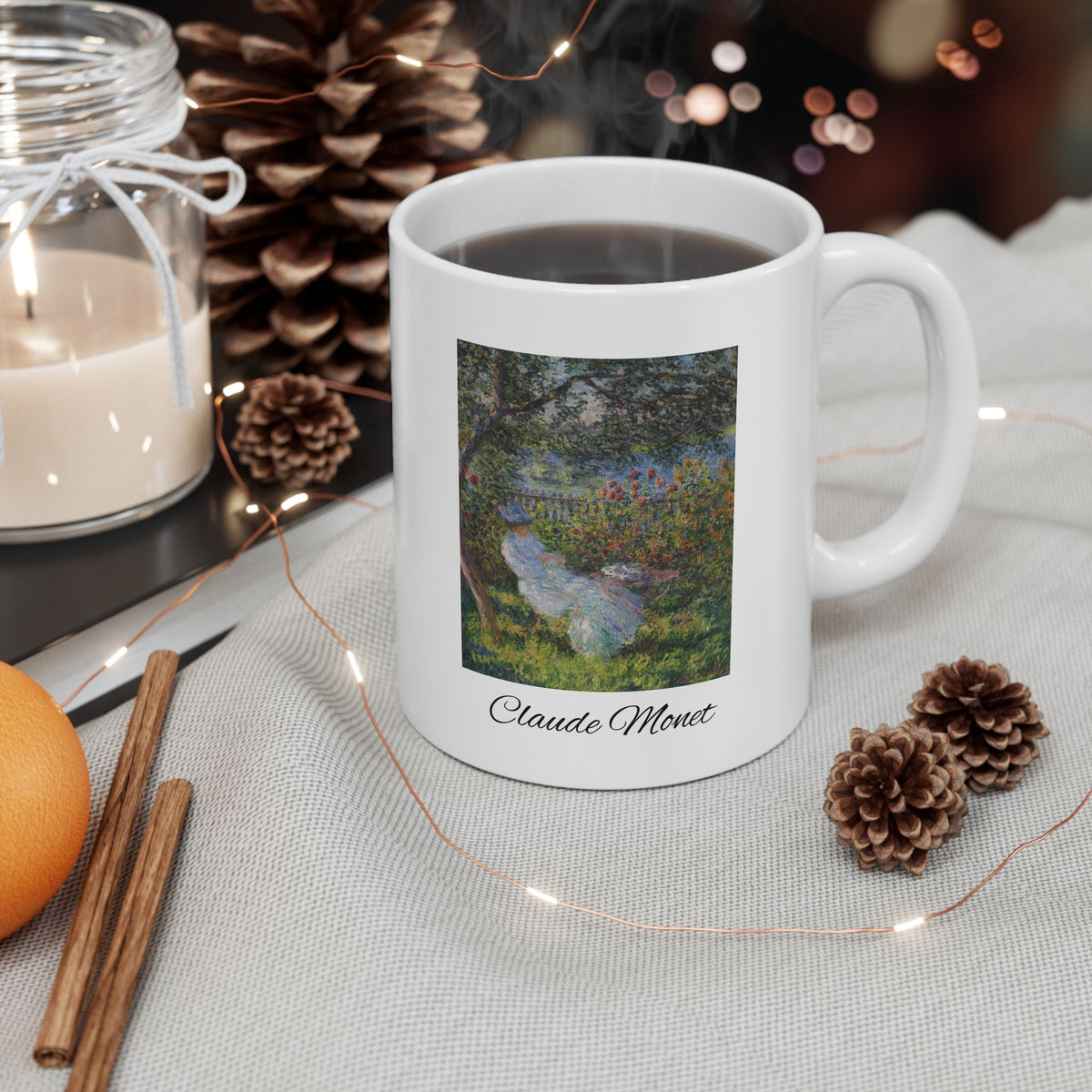 Claude Monet Ceramic Mug — Enchanted Garden Art Coffee Cup (11oz/15oz)
