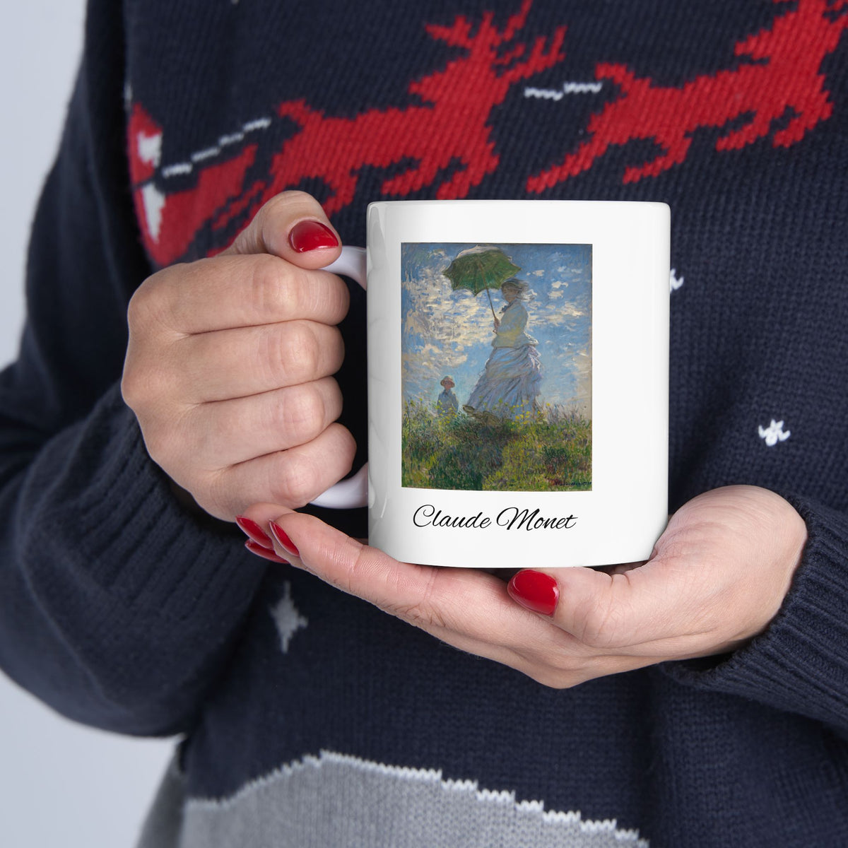Claude Monet Ceramic Mug - 'Chive' Botanical Art Coffee Cup (11oz/15oz)