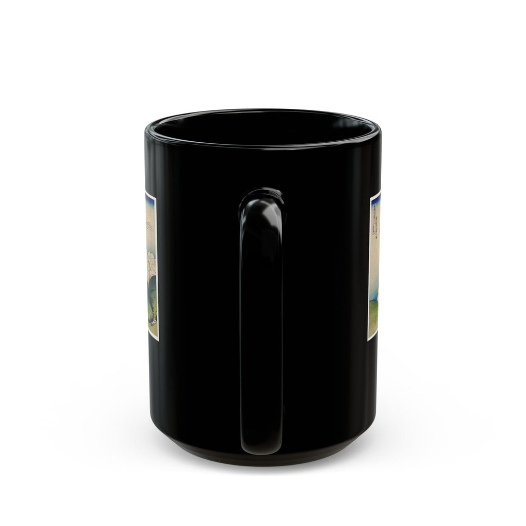 Hokusai Katsushika Hokusai Mount Fuji Black Ceramic Mug — Classic Japanese Wave Art (11oz, 15oz)