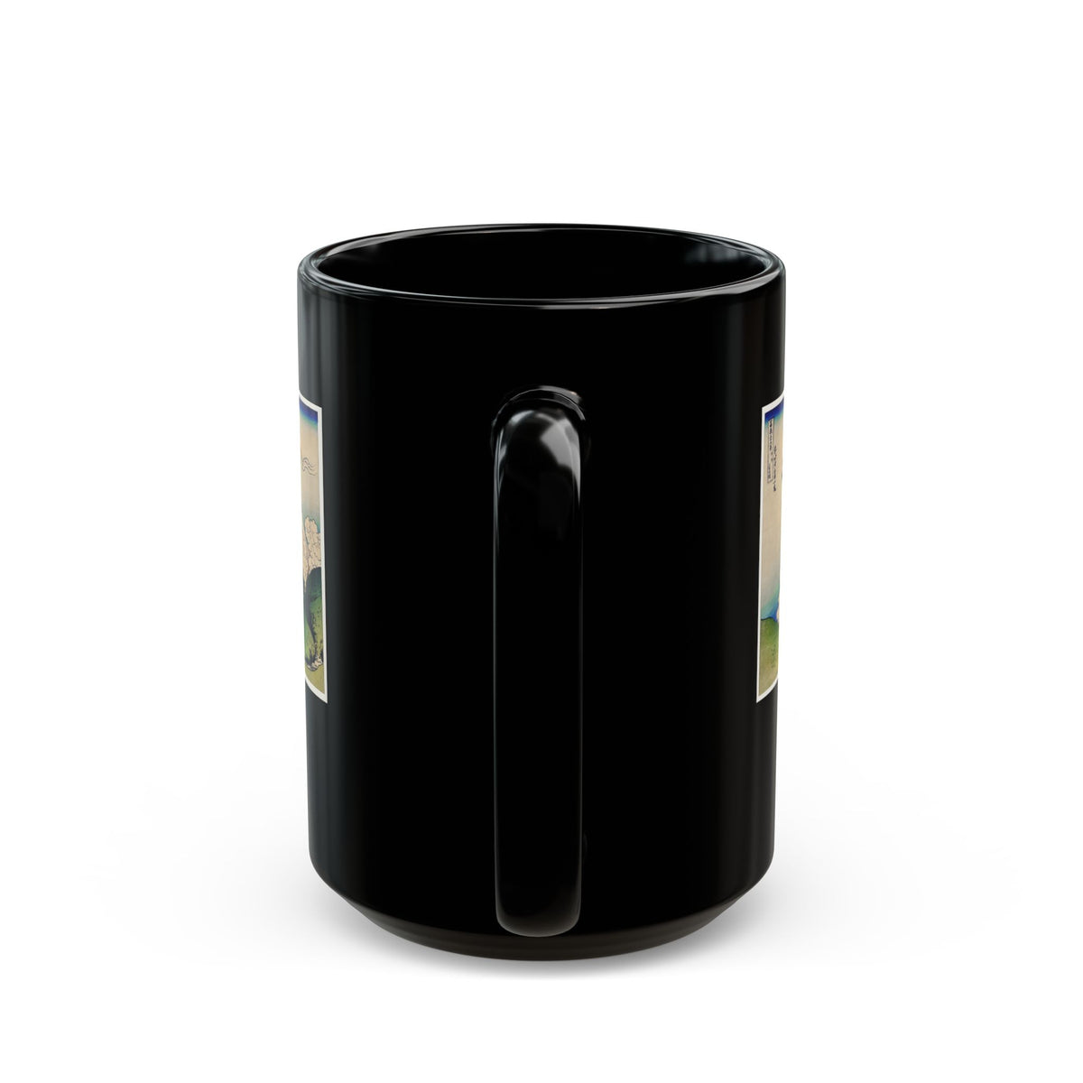Hokusai Katsushika Hokusai Mount Fuji Black Ceramic Mug — Classic Japanese Wave Art (11oz, 15oz)
