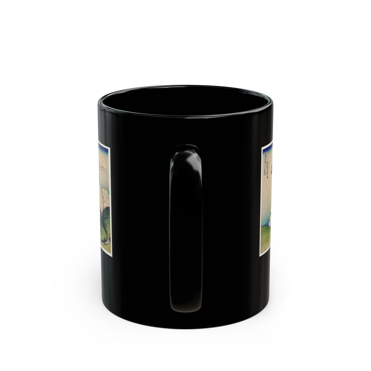 Hokusai Katsushika Hokusai Mount Fuji Black Ceramic Mug — Classic Japanese Wave Art (11oz, 15oz)