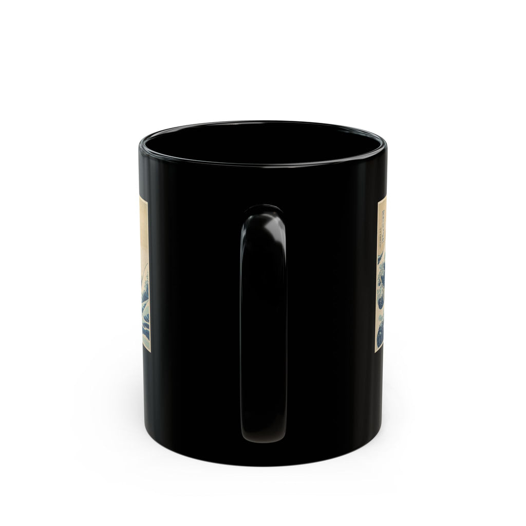 Hokusai Ktsushika Great Wave Black Ceramic Mug – Japanese Wave Art Coffee Cup (11oz/15oz)