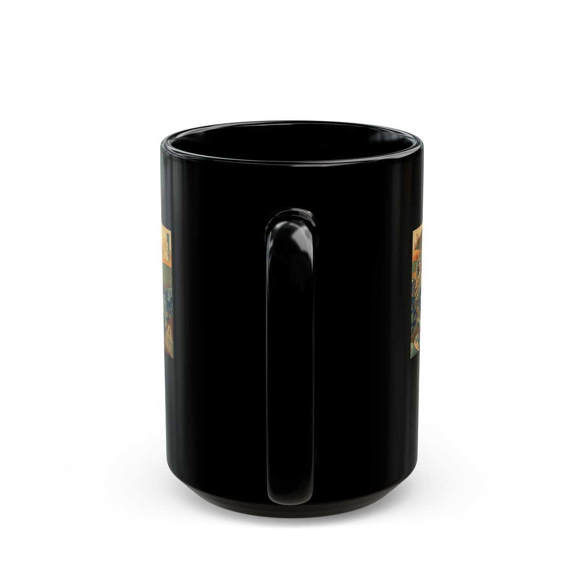 Hokusai Katsushika Hokusai Wave Bridge Black Ceramic Mug (11oz & 15oz)