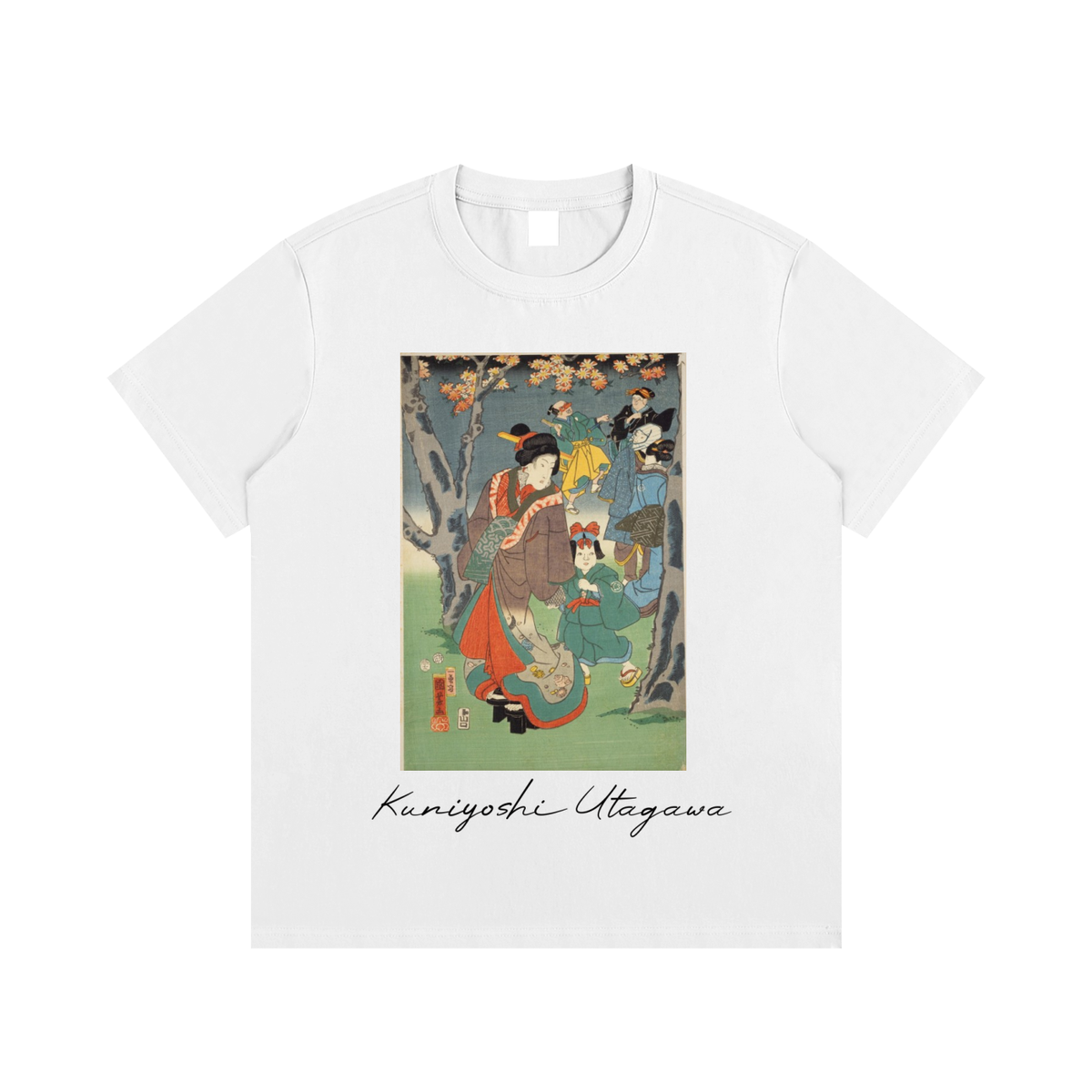 Utagawa Kuniyoshi — Beauties in a Garden — 220gsm T-Shirt