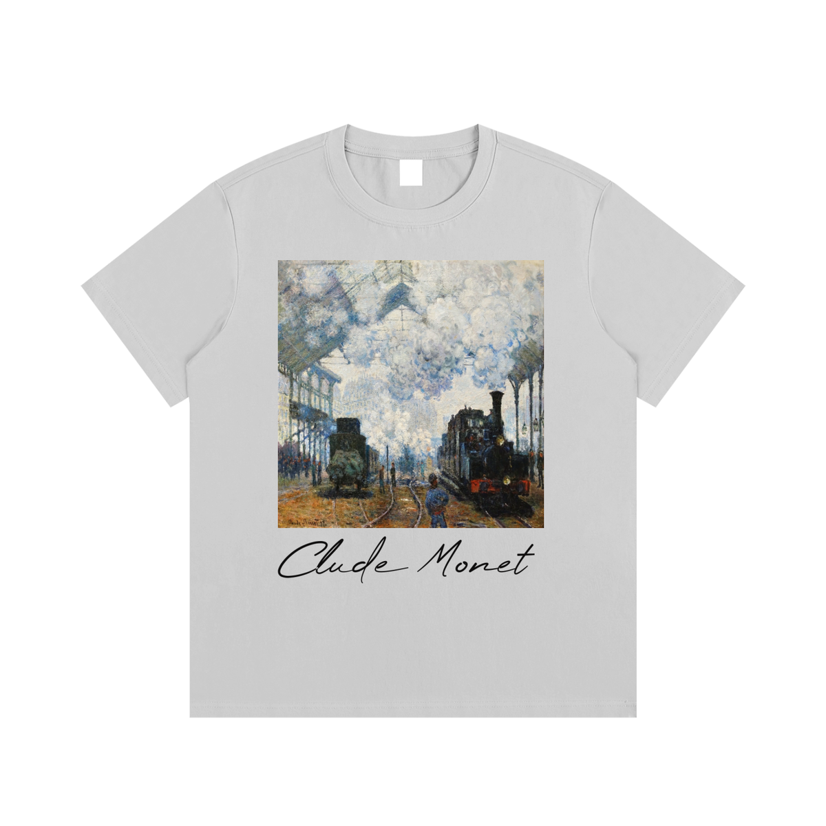 Claude Monet — Arrival of a Train, Gare Saint-Lazare — 220gsm T-Shirt