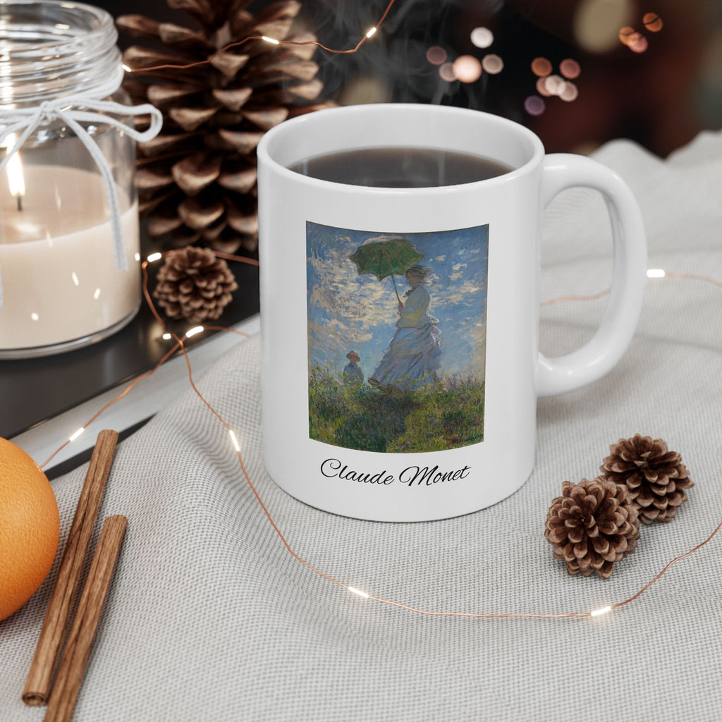 Claude Monet Ceramic Mug - 'Chive' Botanical Art Coffee Cup (11oz/15oz)