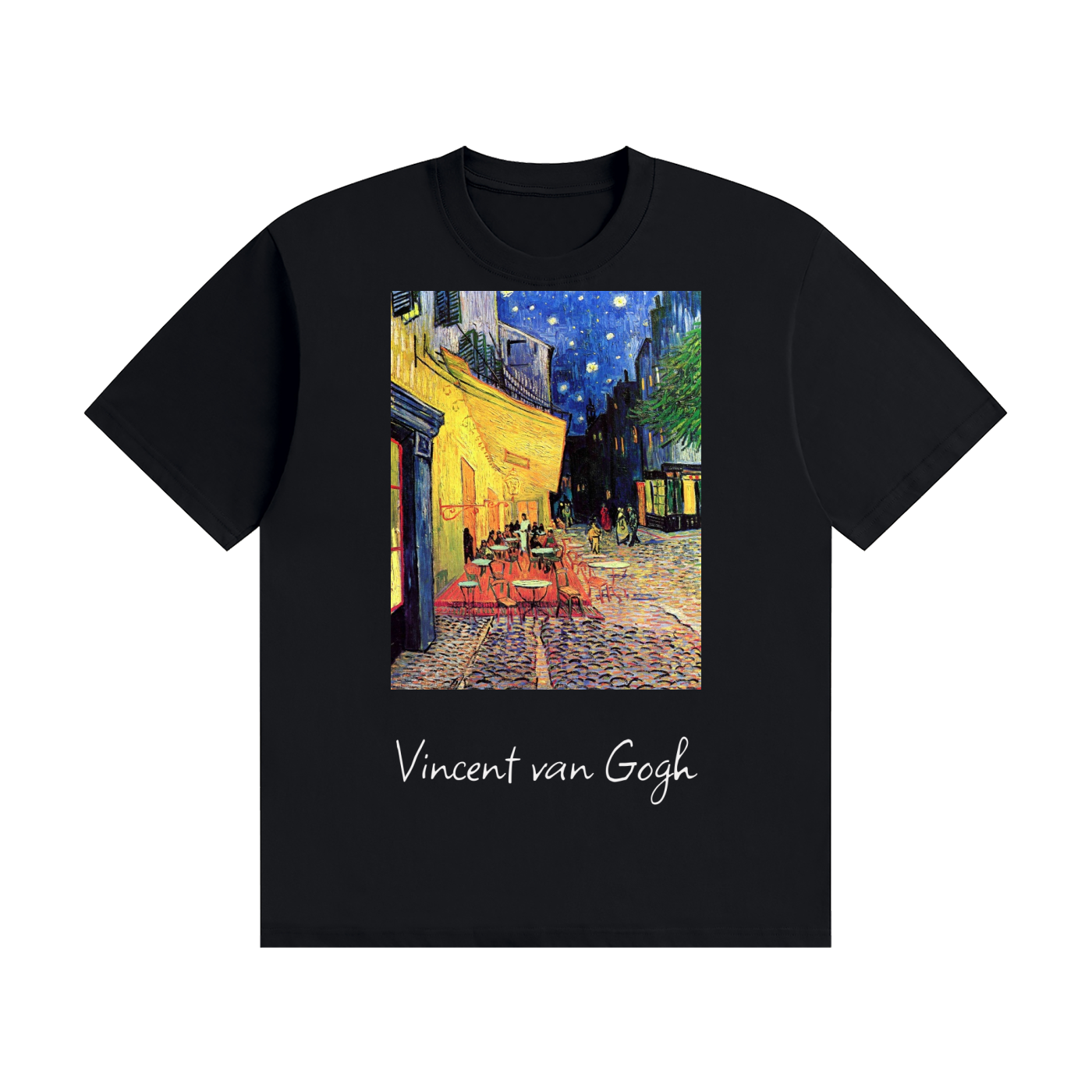 Japonism Museum Vincent van Gogh Unisex Seamless Cotton T-Shirt Black (200gsm)