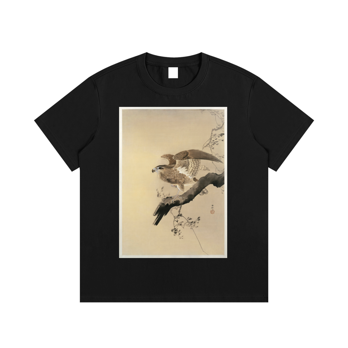 Ohara Koson — Hawk on a Branch — 220gsm T-Shirt