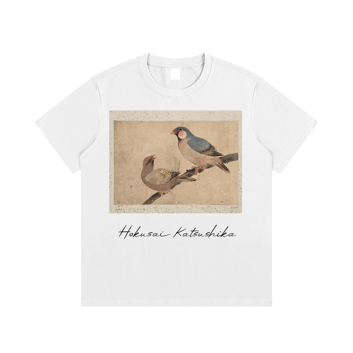 Katsushika Hokusai — Bird on a Blossoming Branch — 220gsm T-Shirt