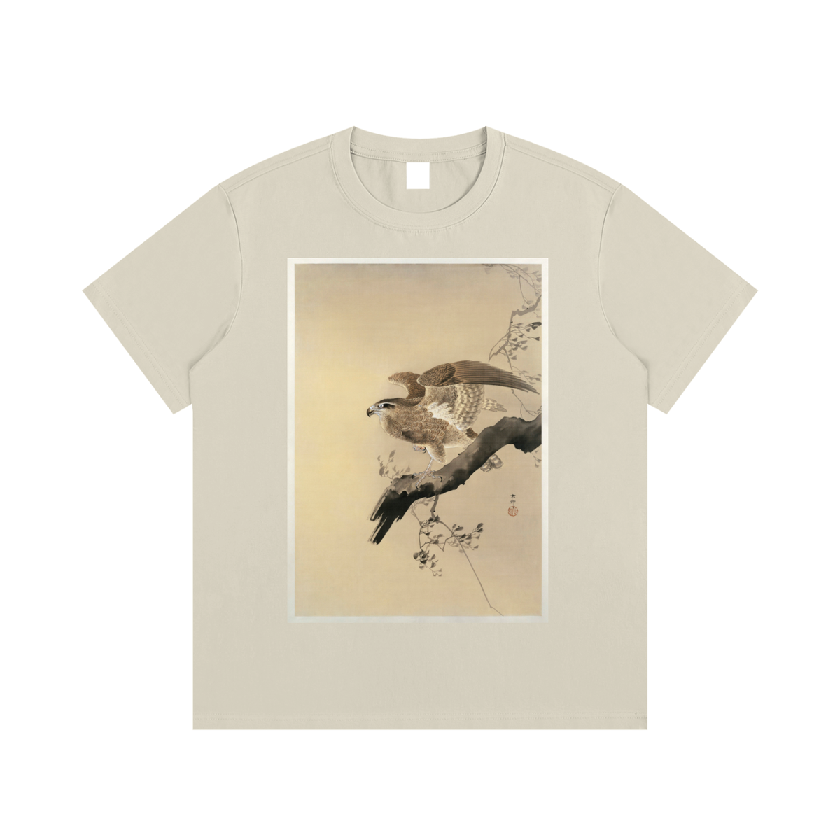 Ohara Koson — Hawk on a Branch — 220gsm T-Shirt