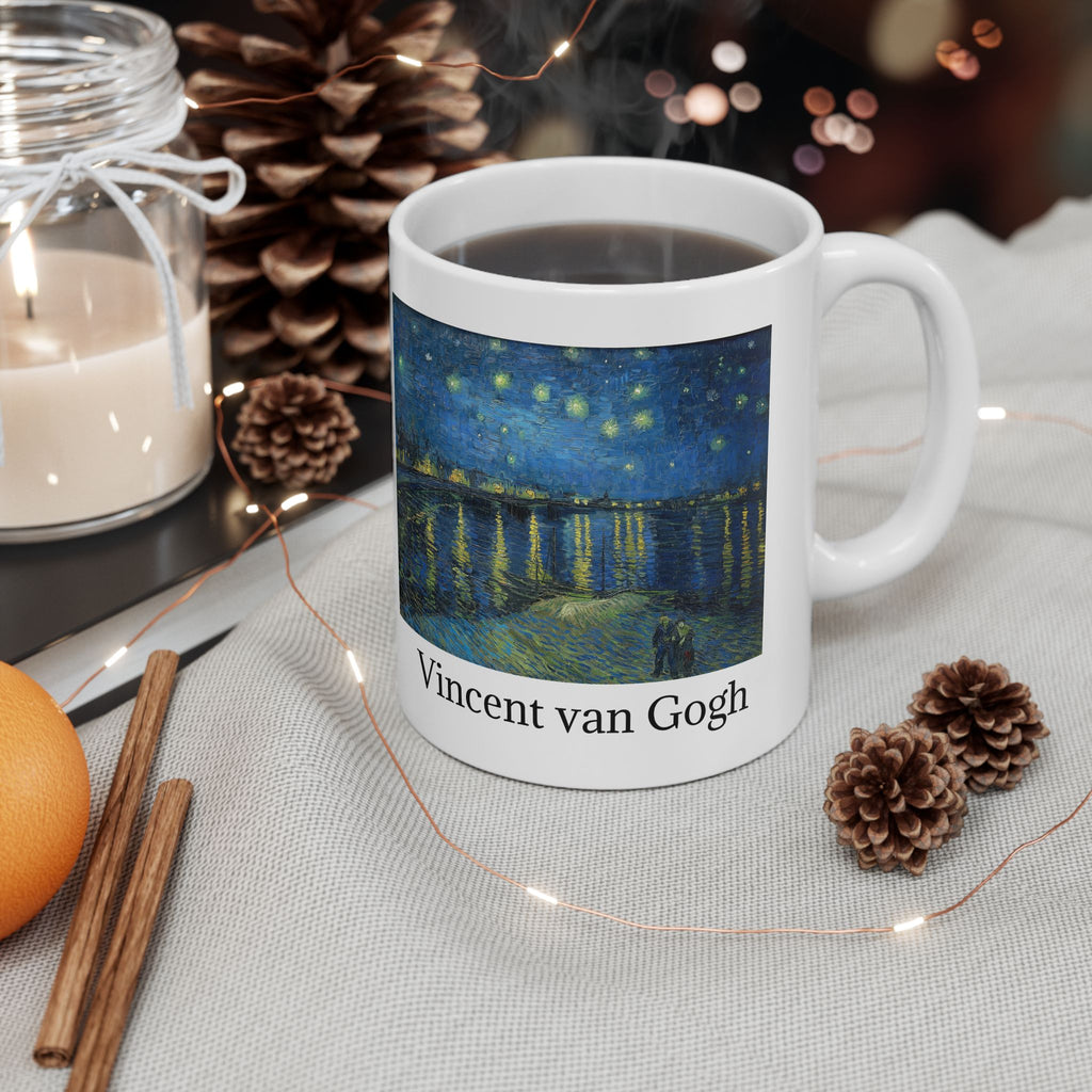 Vincent van Gogh Starry Night Over the Rhône Ceramic Mug — 11oz/15oz Art Coffee Cup