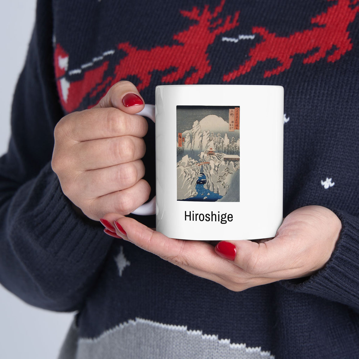 Hiroshige Utagawa Snow Scene Ceramic Mug — Japanese Ukiyo-e Art Coffee Cup (11oz/15oz)