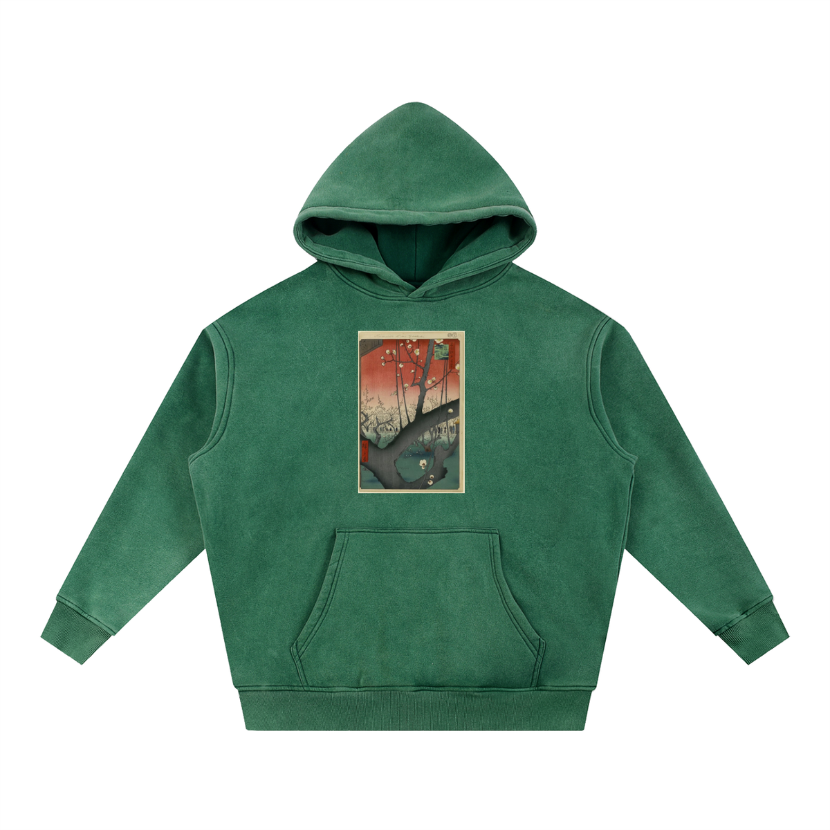 Utagawa Hiroshige — Plum Park in Kameido — 355gsm Hoodie