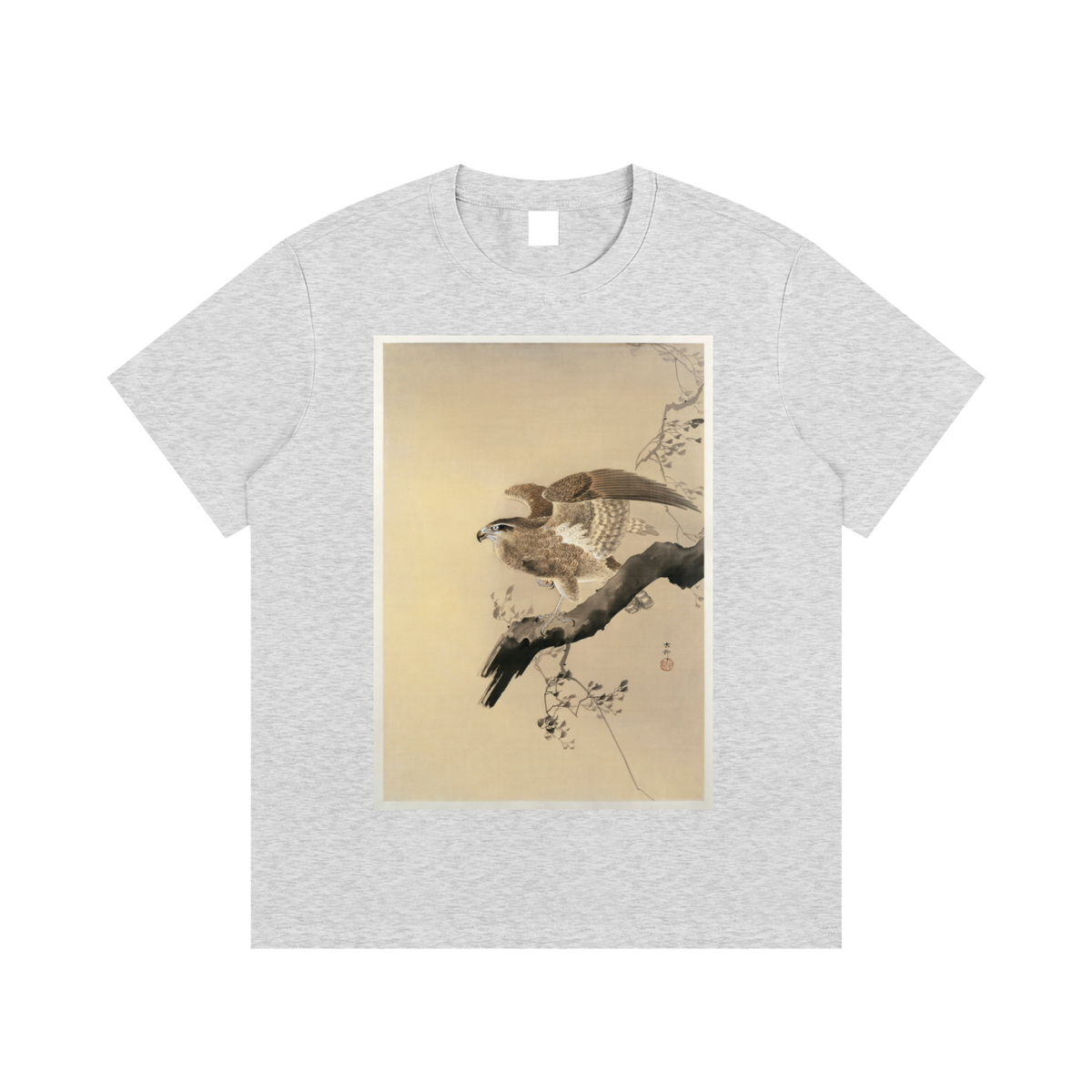 Ohara Koson — Hawk on a Branch — 220gsm T-Shirt