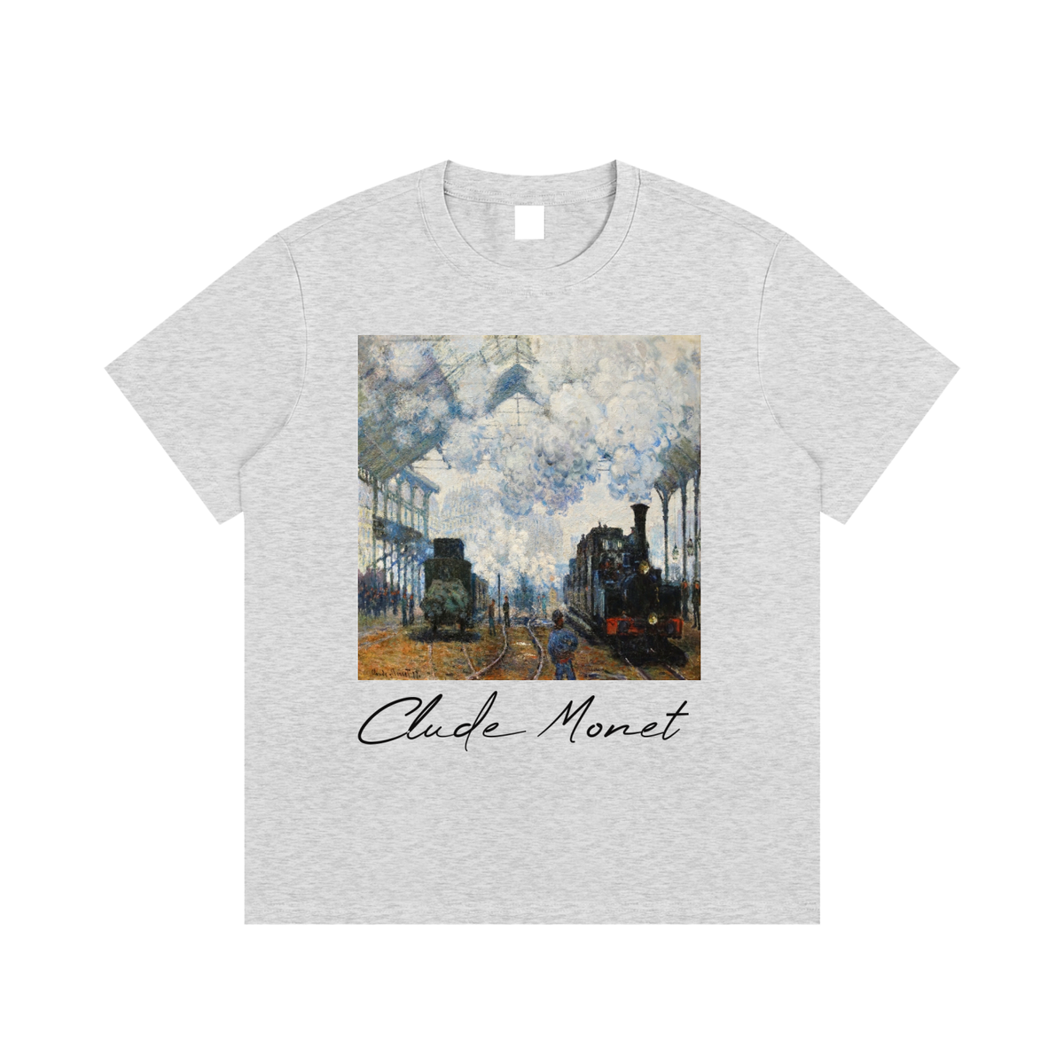 Claude Monet — Arrival of a Train, Gare Saint-Lazare — 220gsm T-Shirt