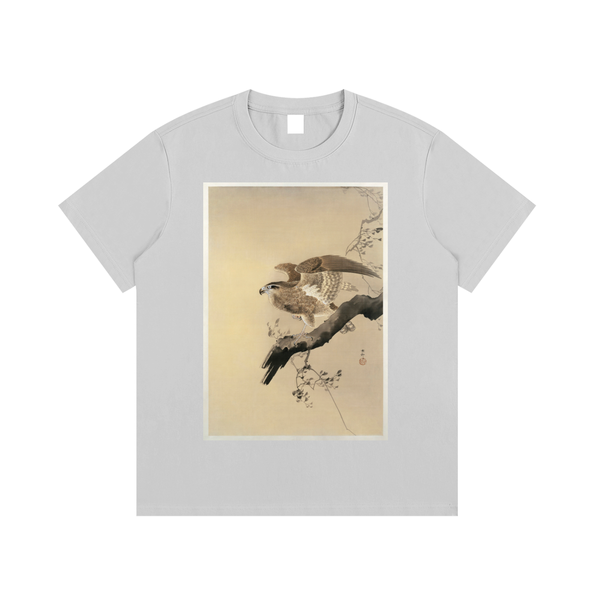 Ohara Koson — Hawk on a Branch — 220gsm T-Shirt