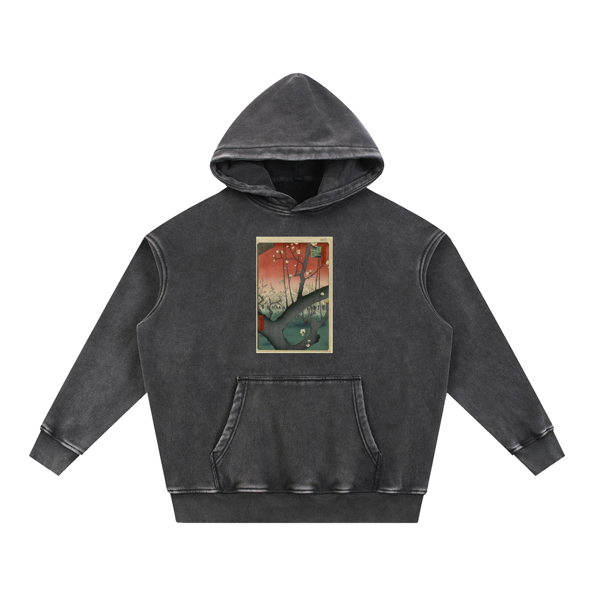 Utagawa Hiroshige — Plum Park in Kameido — 355gsm Hoodie