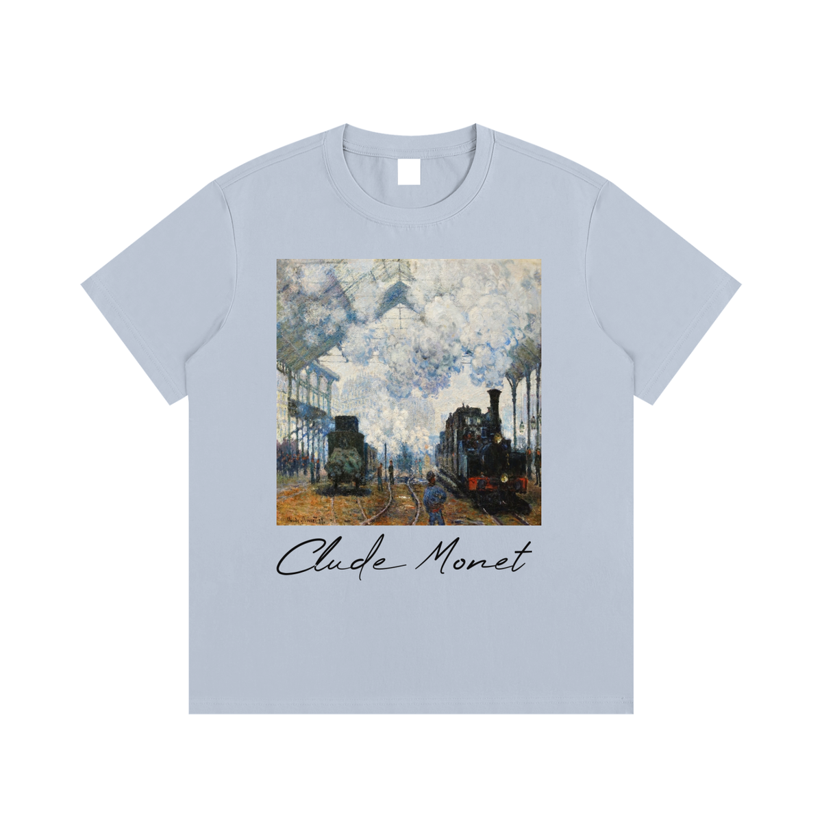 Claude Monet — Arrival of a Train, Gare Saint-Lazare — 220gsm T-Shirt