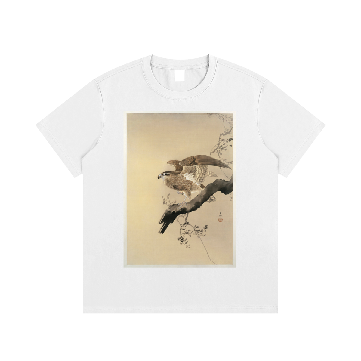 Ohara Koson — Hawk on a Branch — 220gsm T-Shirt